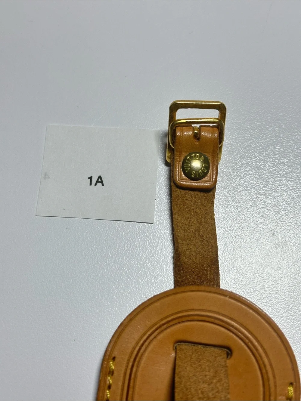 Louis Vuitton Cognac Tan Leather Luggage Tag and Strap